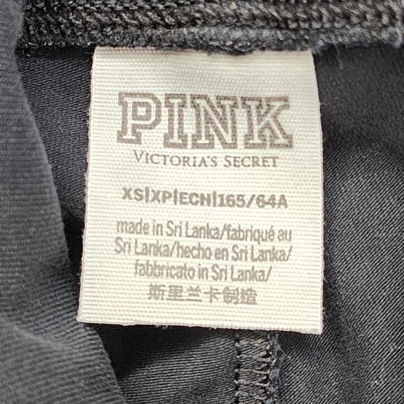 PINK Victoria's Secret Leggings Size XS Black Green Ombre High Waist Spell Out - Picture 5 of 12